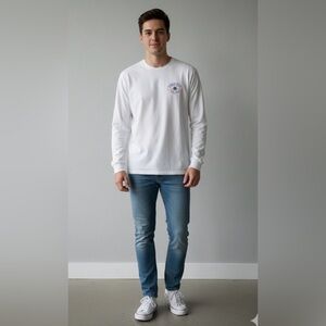 Comfort Colors White Long Sleeve Men's Tee